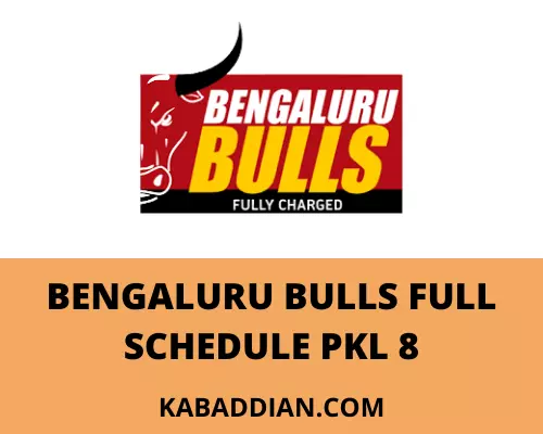 Bengaluru Bulls Schedule for Pro Kabaddi League 2021