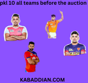 pkl 10 all teams before the auction